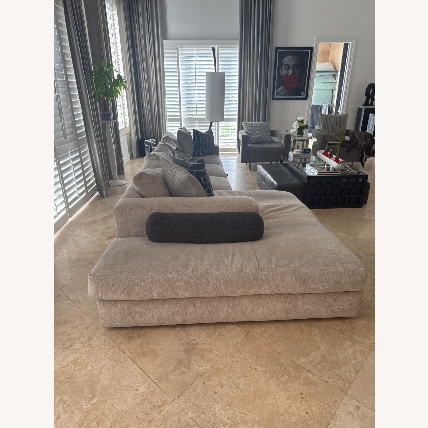 Light Gray Fabric 2 Piece Sectional - image-2