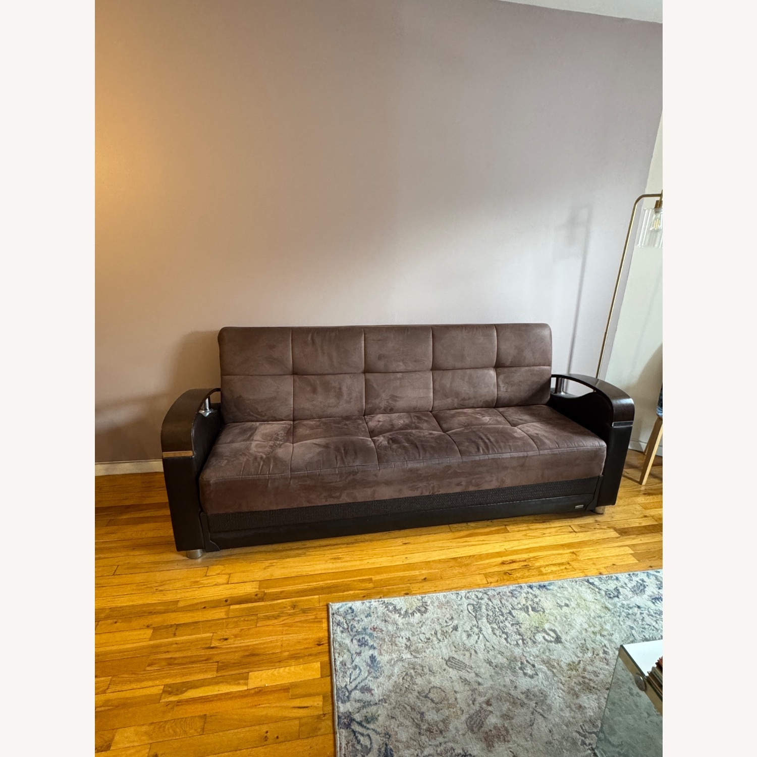 Bellona Dark Brown Fabric Sleeper Sofa - image-3