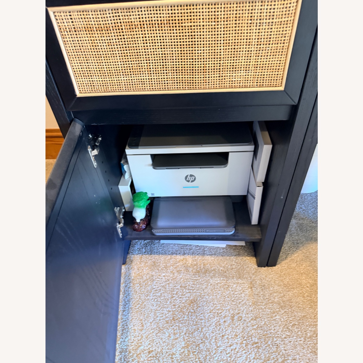 Article Deca Black Wood Desk + Matching Cabinet - image-7