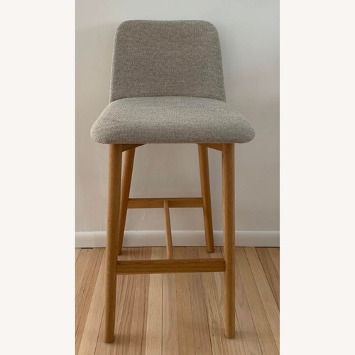 Used Blu Dot Chip Light Gray Wood Stool for sale on AptDeco