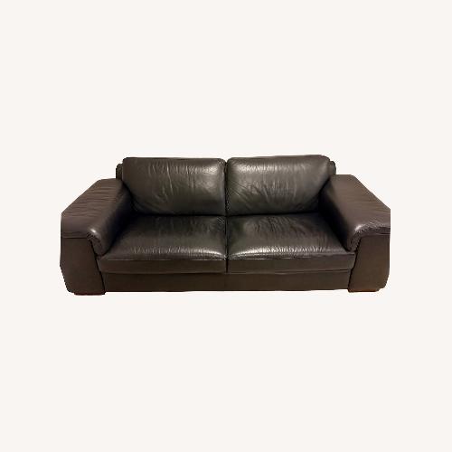 Used Natuzzi Black Leather 2 Seat Sofa for sale on AptDeco