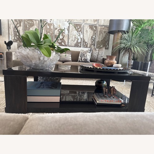 Used Baker Furniture Dark Brown Wood Coffee Table for sale on AptDeco