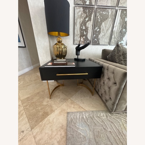 Used John Richard Black Side Table for sale on AptDeco