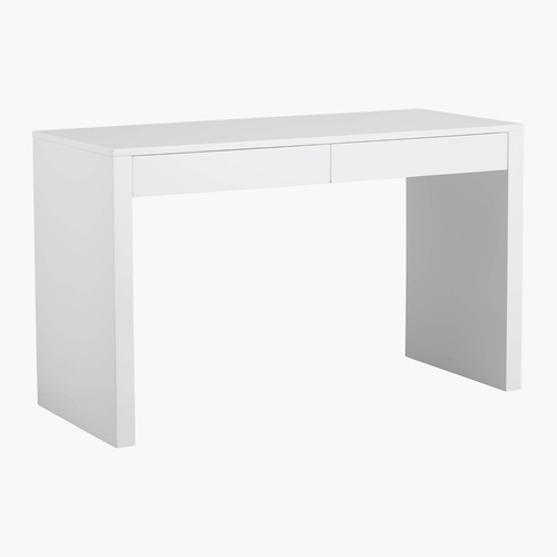 Used CB2 Runway 48" 2-Drawer White Lacquered Wood Desk for sale on AptDeco