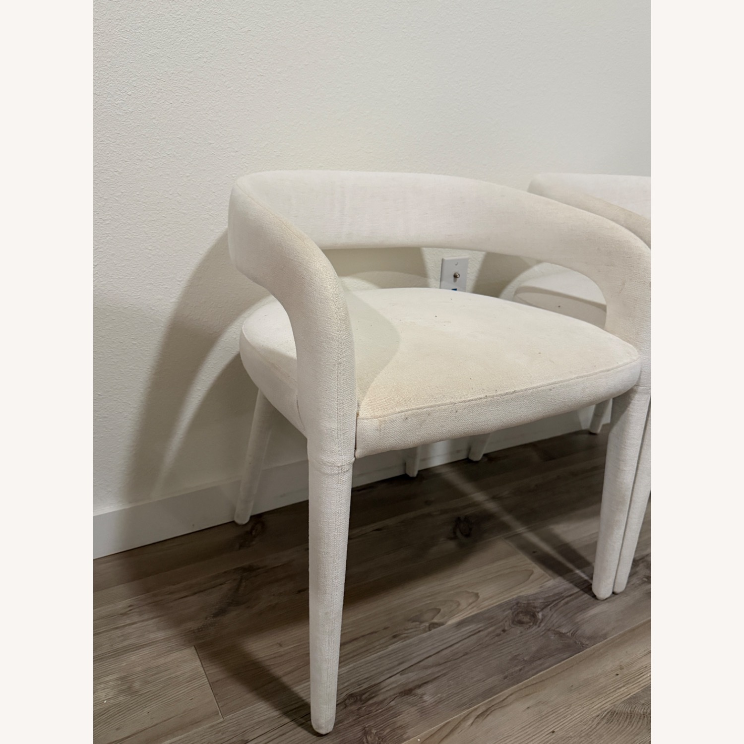 CB2 Lisette White Fabric Dining Chairs - image-4