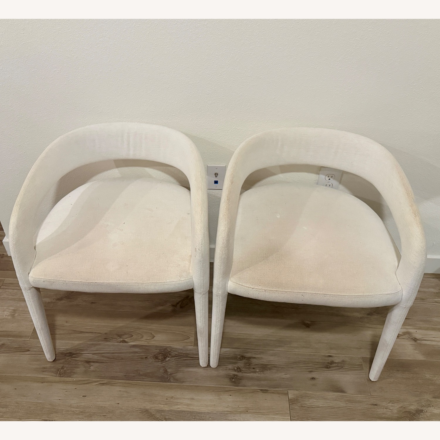 CB2 Lisette White Fabric Dining Chairs - image-3