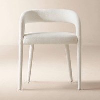 CB2 Lisette White Fabric Dining Chairs