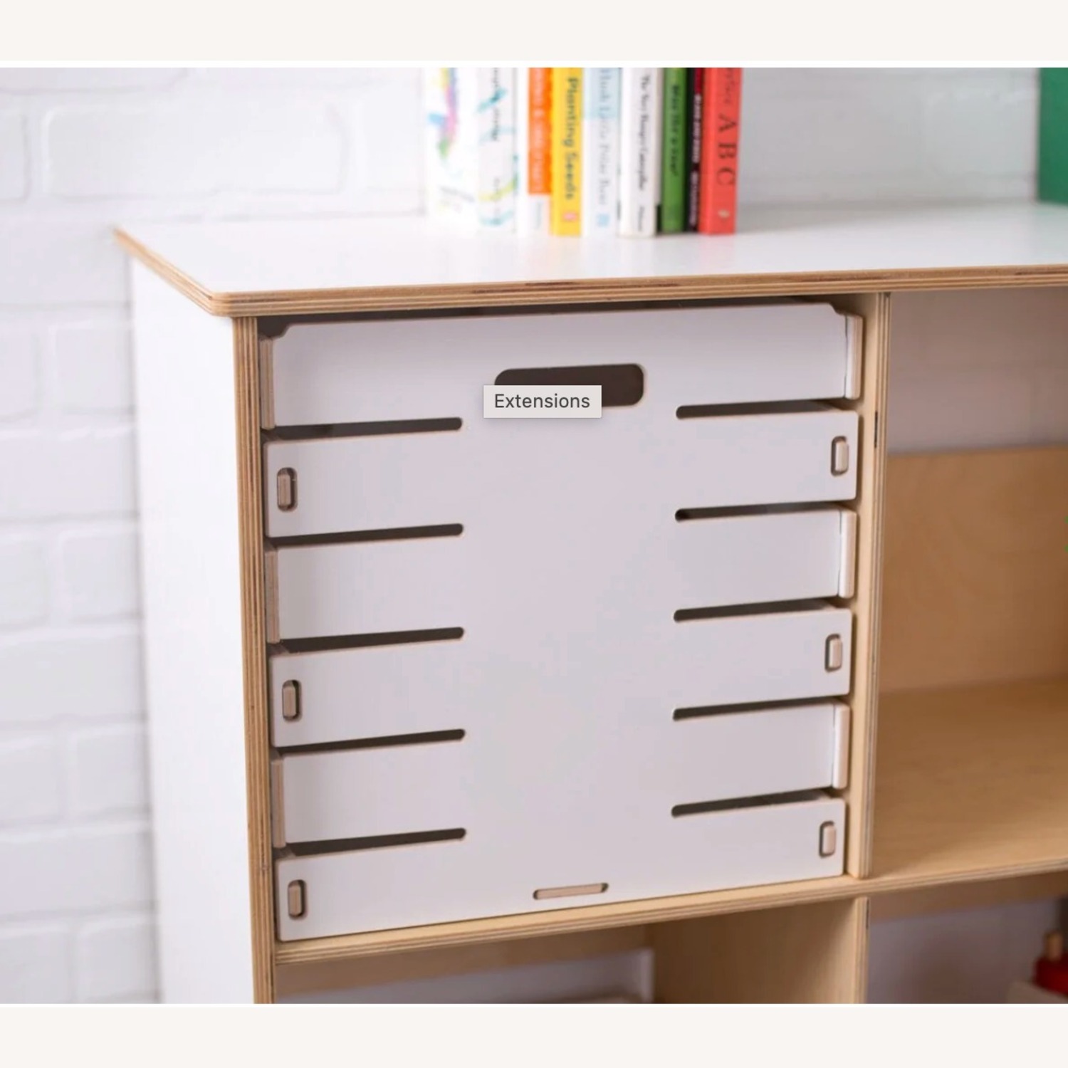 Sprout Kids Solid Wood Cube Shelf + Cubes - image-3