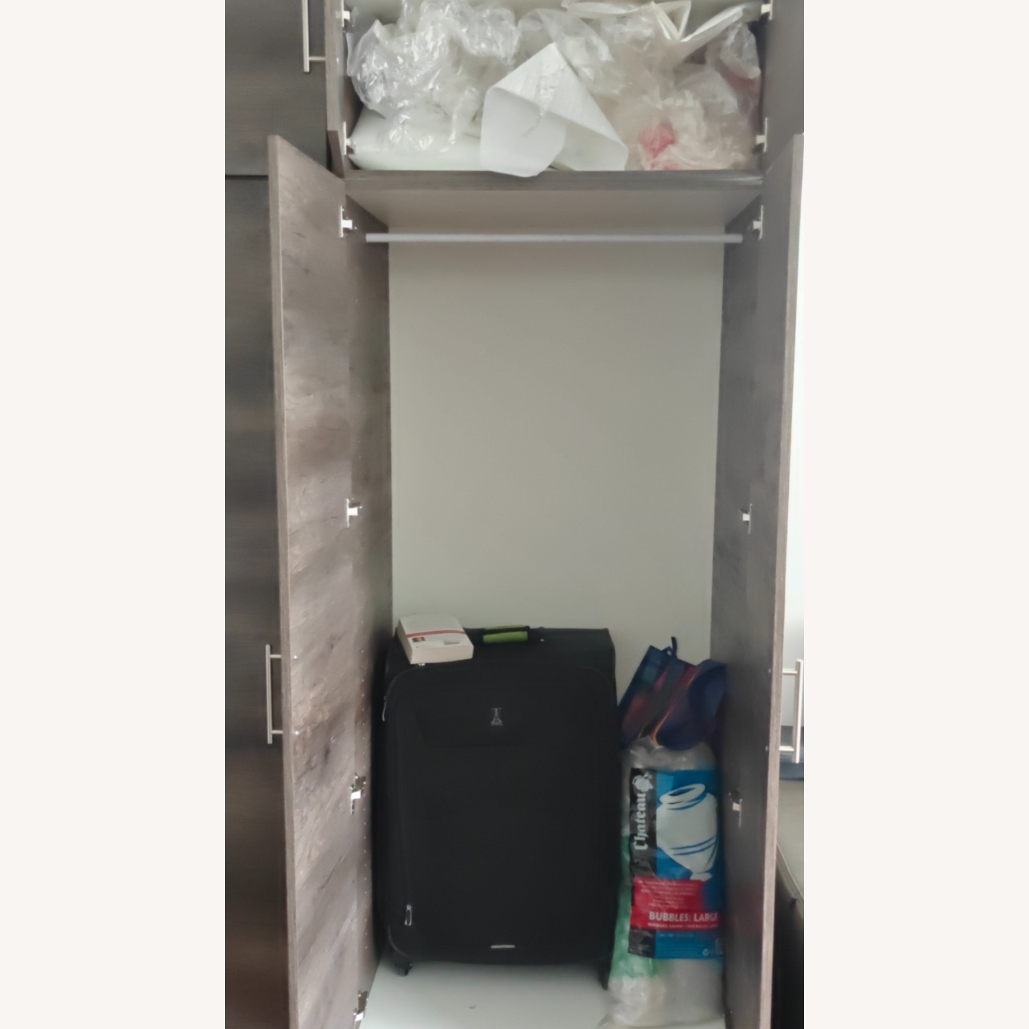 Contempo Space Alta Charcoal Ash Wood Armoire Tall - image-1