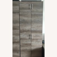 Contempo Space Alta Charcoal Ash Wood Armoire Tall