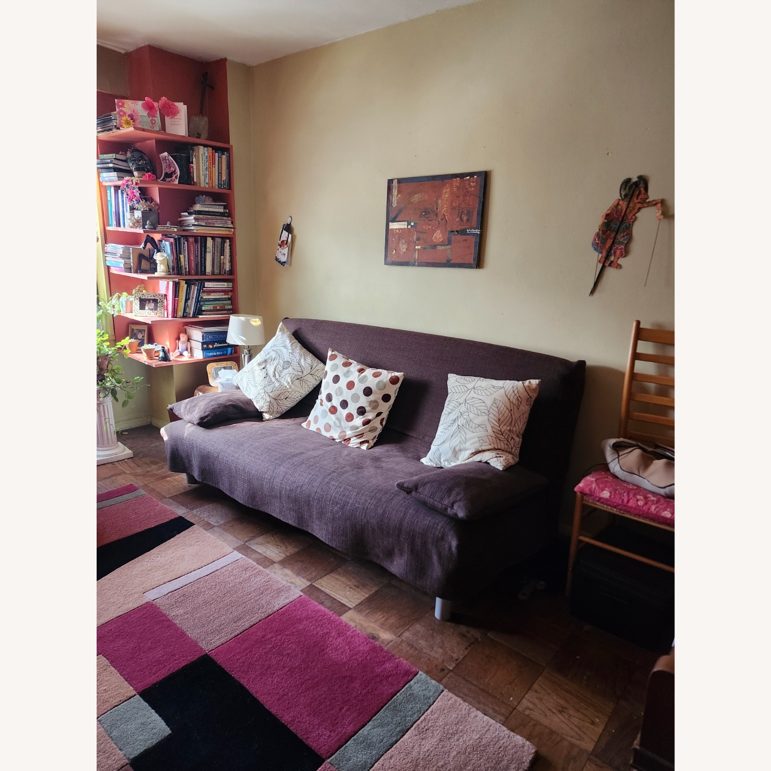 IKEA Dark Brown Fabric Sleeper Sofa - image-2