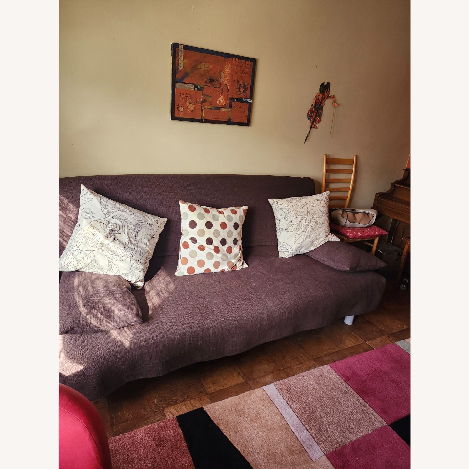 IKEA Dark Brown Fabric Sleeper Sofa - image-1