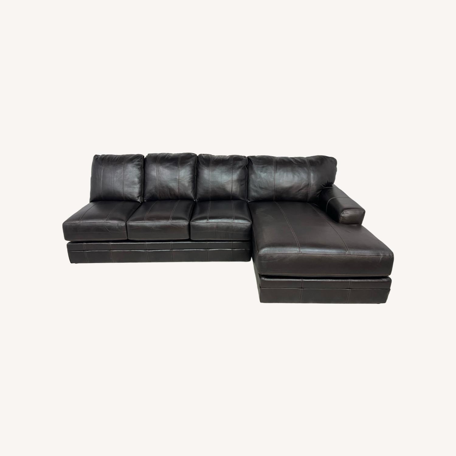 Lark Manor Andrienne Italian Leather Sectional - image-0