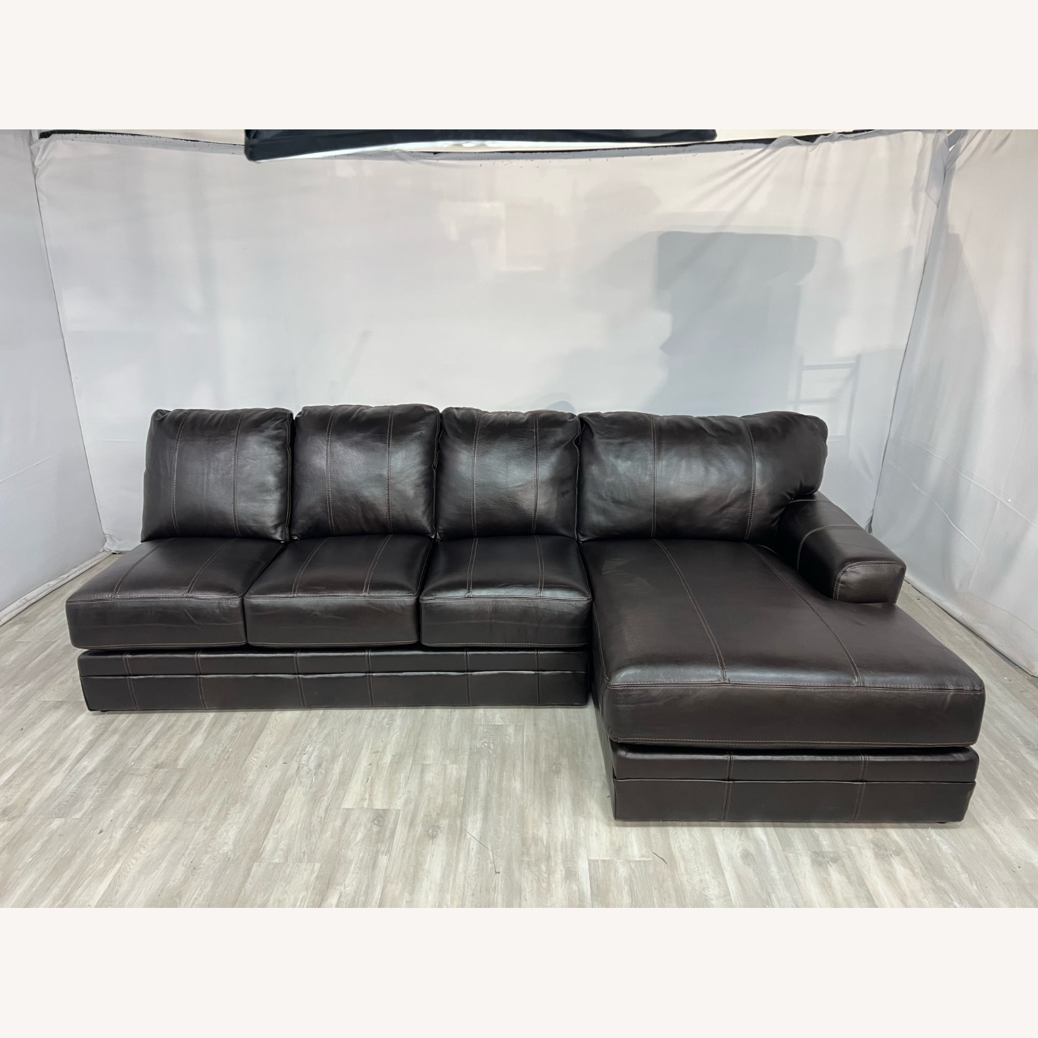 Lark Manor Andrienne Italian Leather Sectional - image-0