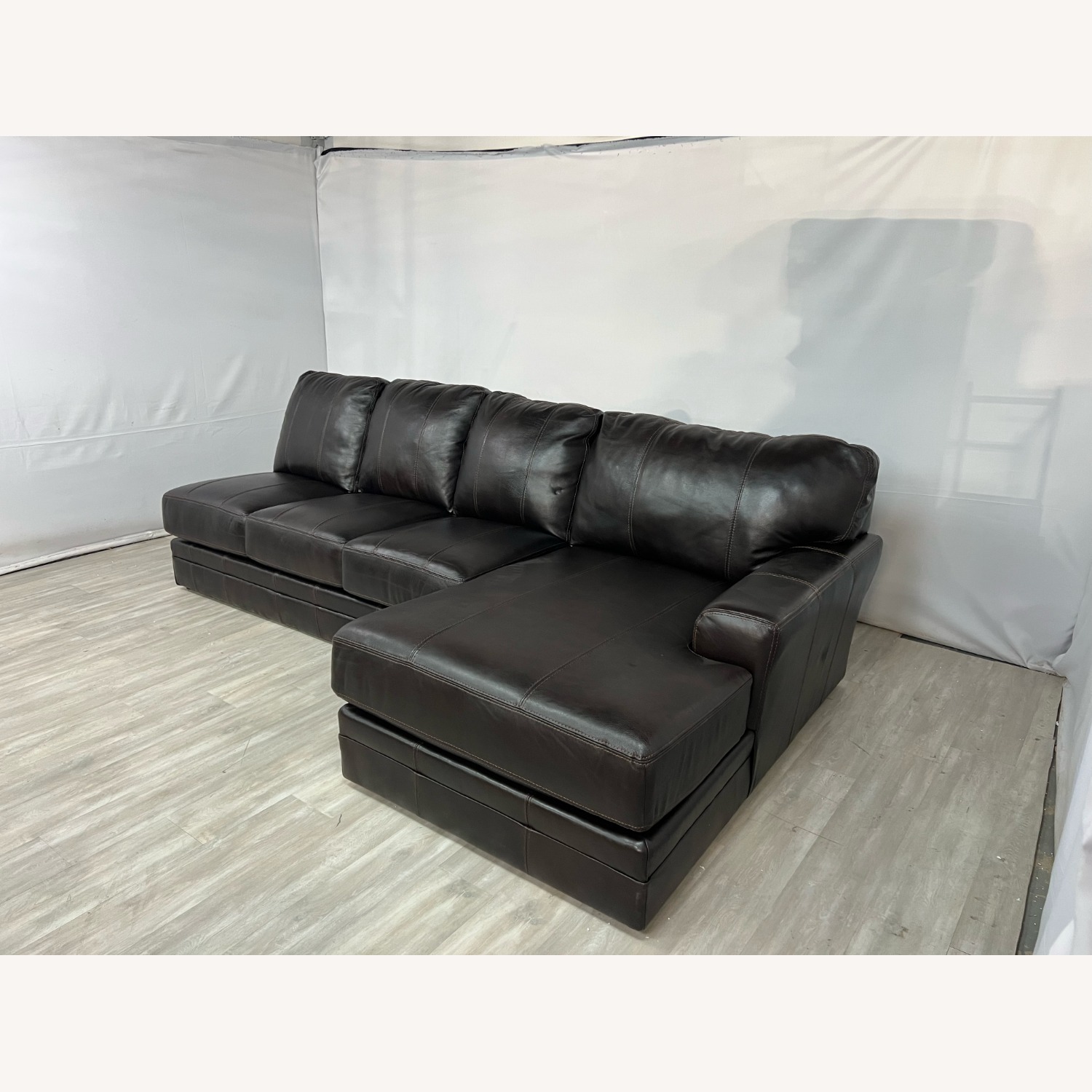 Lark Manor Andrienne Italian Leather Sectional - image-1