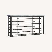 Metal and Stone Wine Rack Console