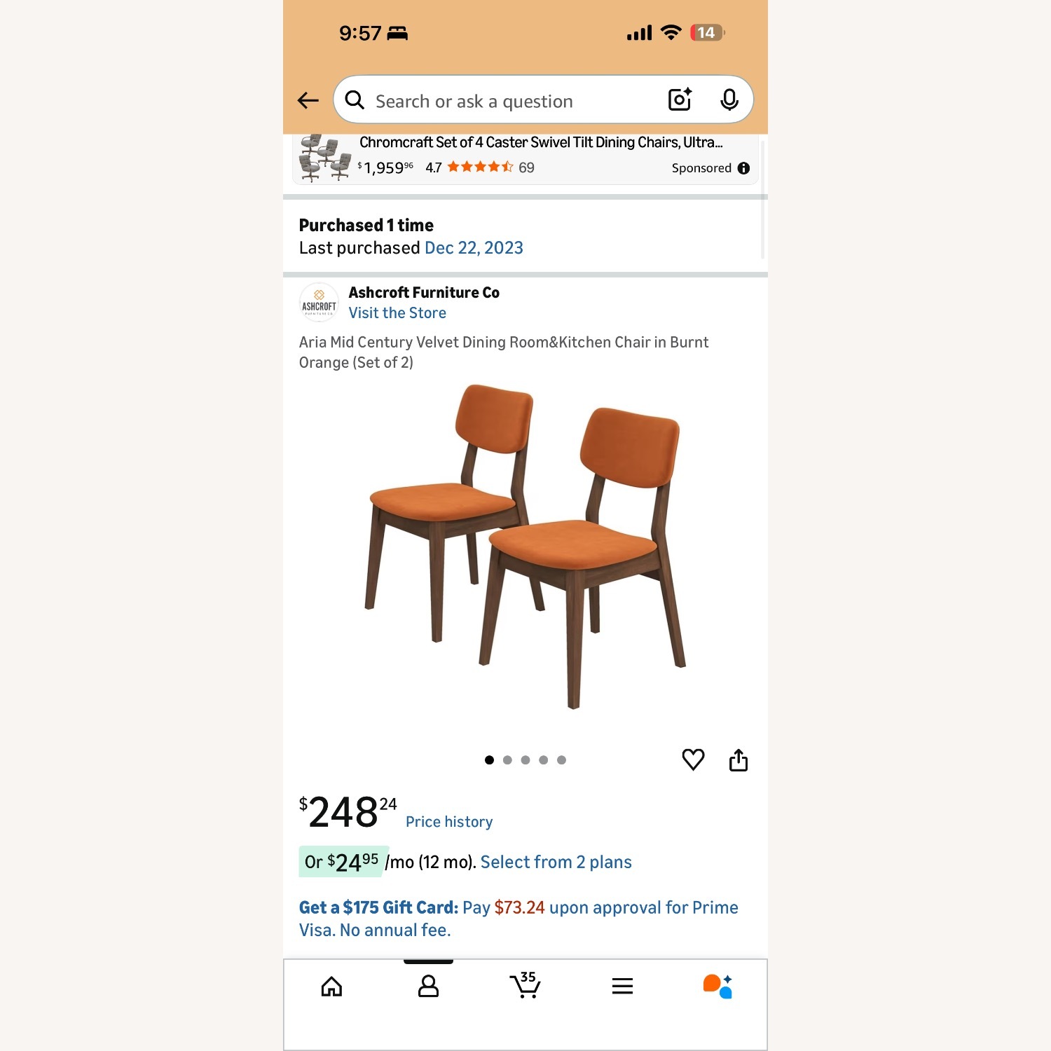 Round Glass Top Dinner Table With Two Chairs  - image-2