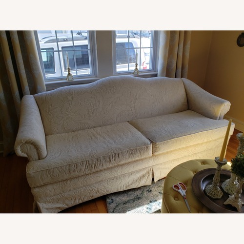 Used Broyhill Furniture JC Penny White Fabric 2 Piece Sectional for sale on AptDeco