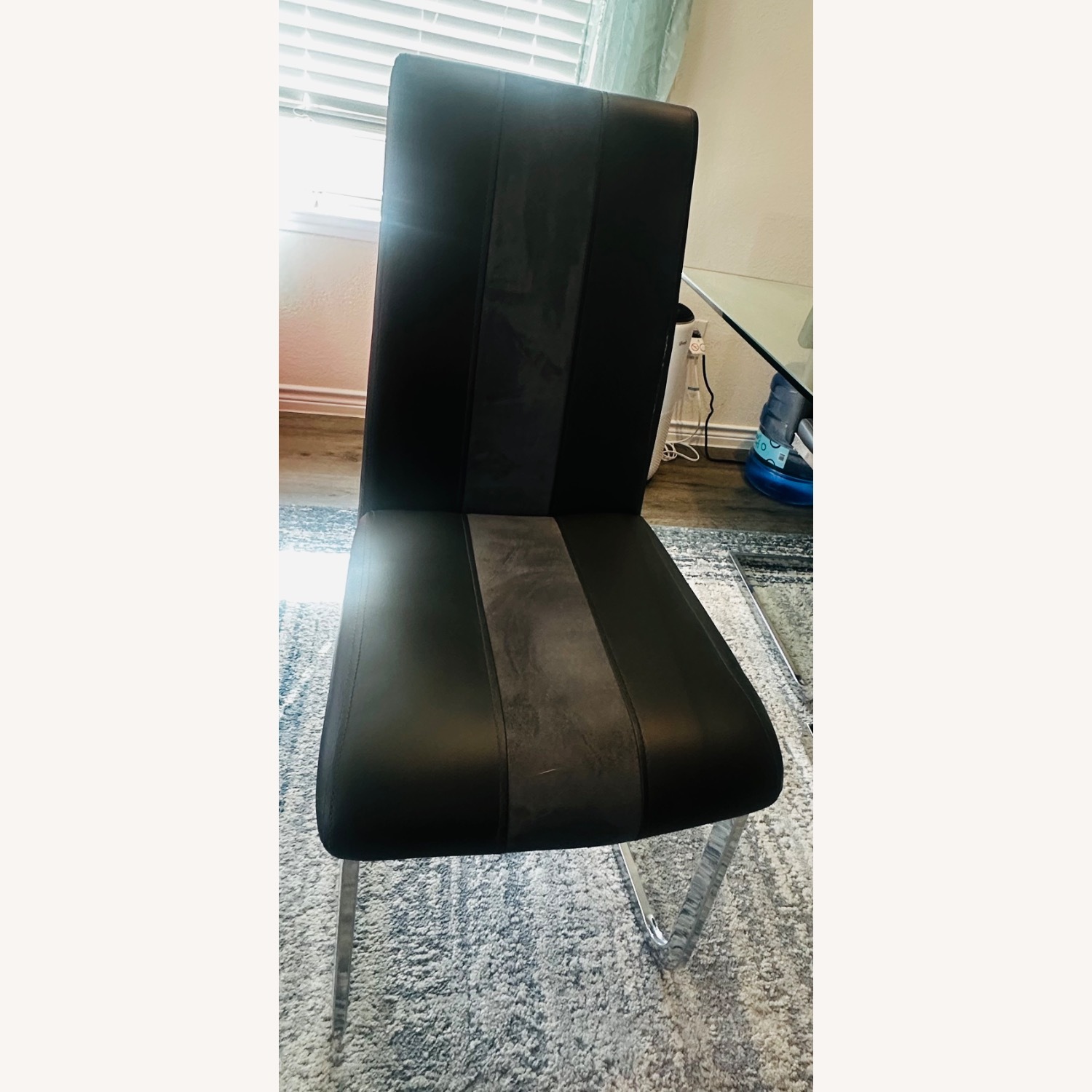 Light Gray Leather Dining Set - image-3