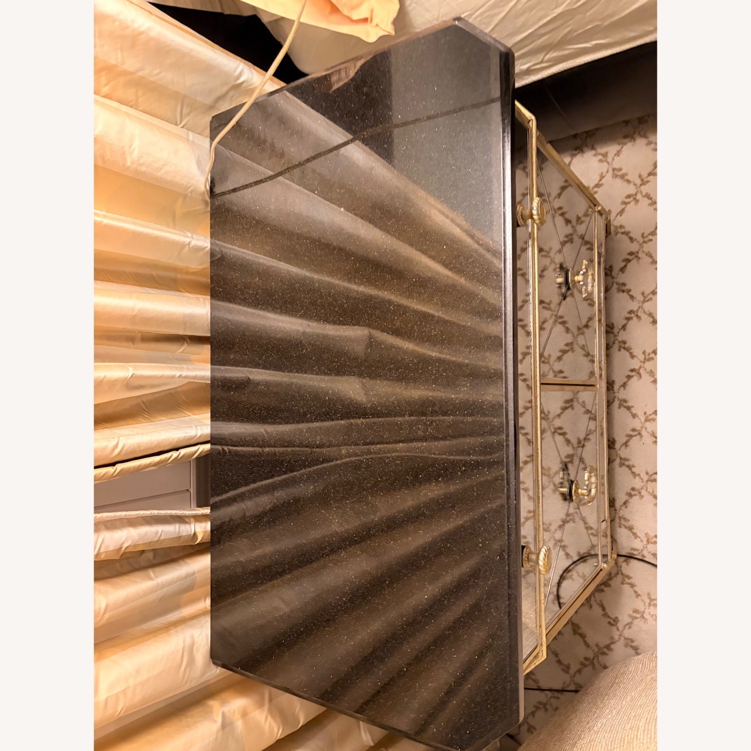 Horchow Bassett Gold Mirrored Glass Nightstands - image-4