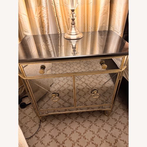 Used Horchow Bassett Gold Mirrored Glass Nightstands for sale on AptDeco