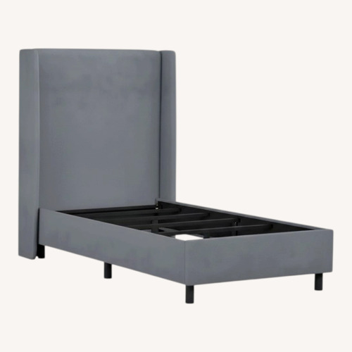 Used Skyline Furniture Tiffany Blue Fabric Twin Bed for sale on AptDeco