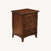 Raymour & Flanigan Dark Brown Wood Nightstand