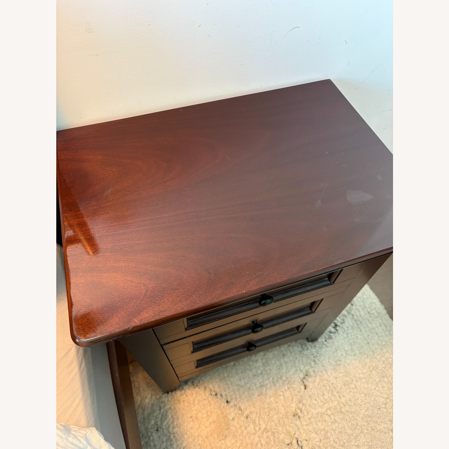 Raymour & Flanigan Dark Brown Wood Nightstand - image-2