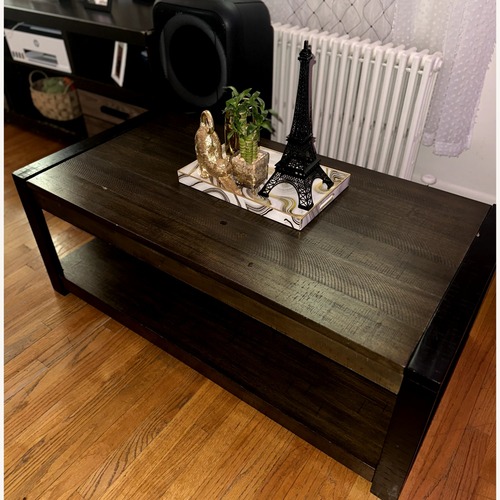 Used Bob's Discount Lift-Top Storage Coffee & 2 End Table Set for sale on AptDeco