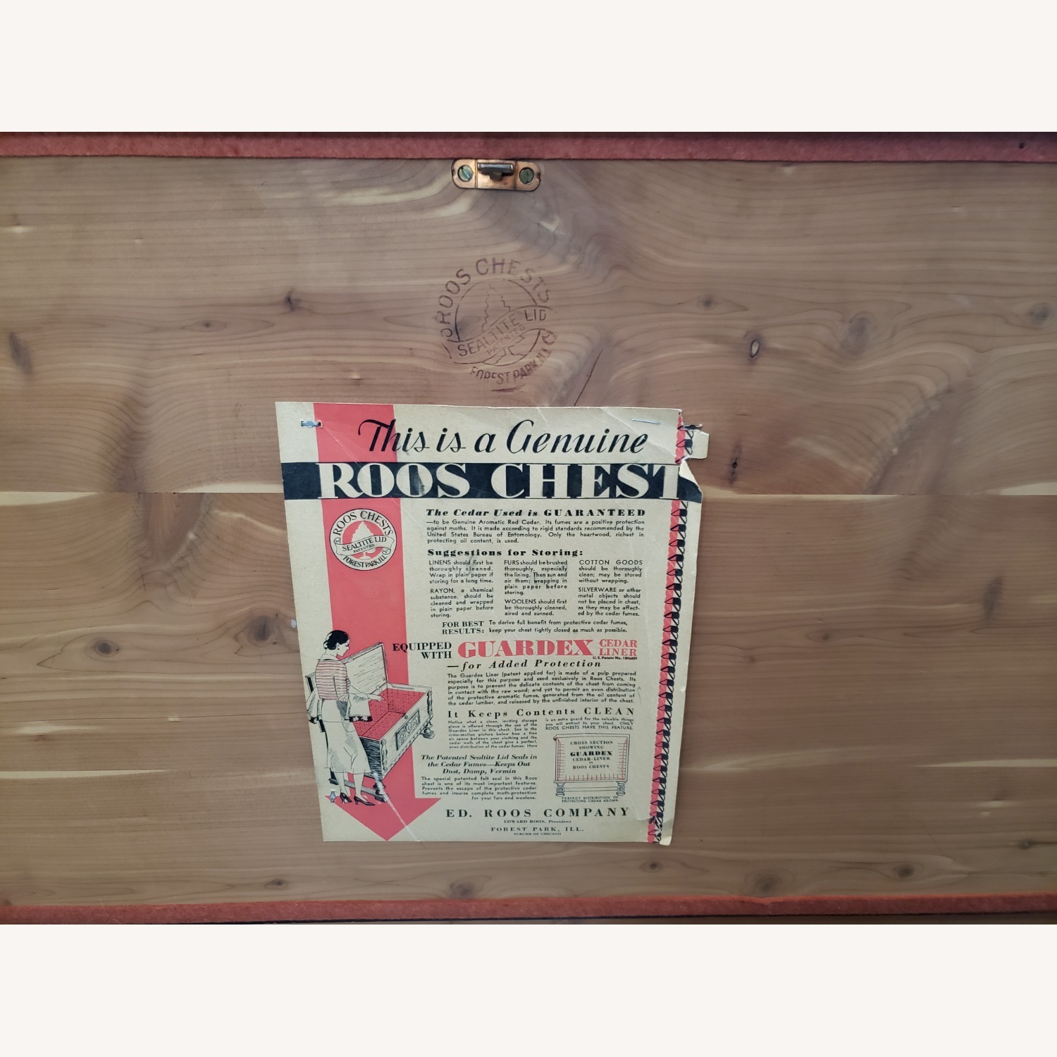 Vintage/Antique Dark Brown Wood Chest - image-2