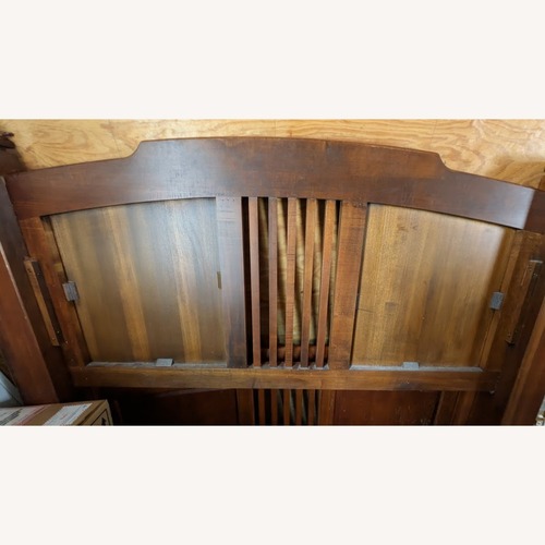 Used Ethan Allen Dark Brown Wood Headboard for sale on AptDeco