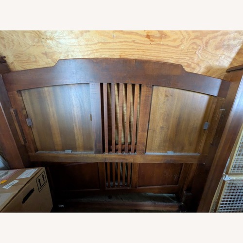 Used Ethan Allen Dark Brown Wood Headboard for sale on AptDeco