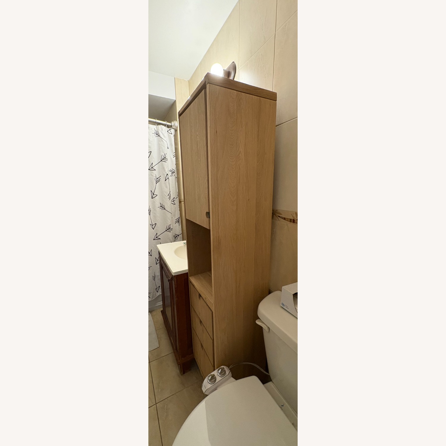 Houzz Tikamoon Jonak Natural Wood Bathroom Cabinet - image-1