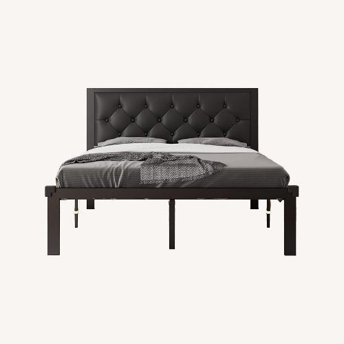 Used Amazon Dark Brown Queen Bed for sale on AptDeco