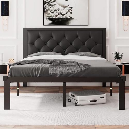 Used Amazon Dark Brown Queen Bed for sale on AptDeco