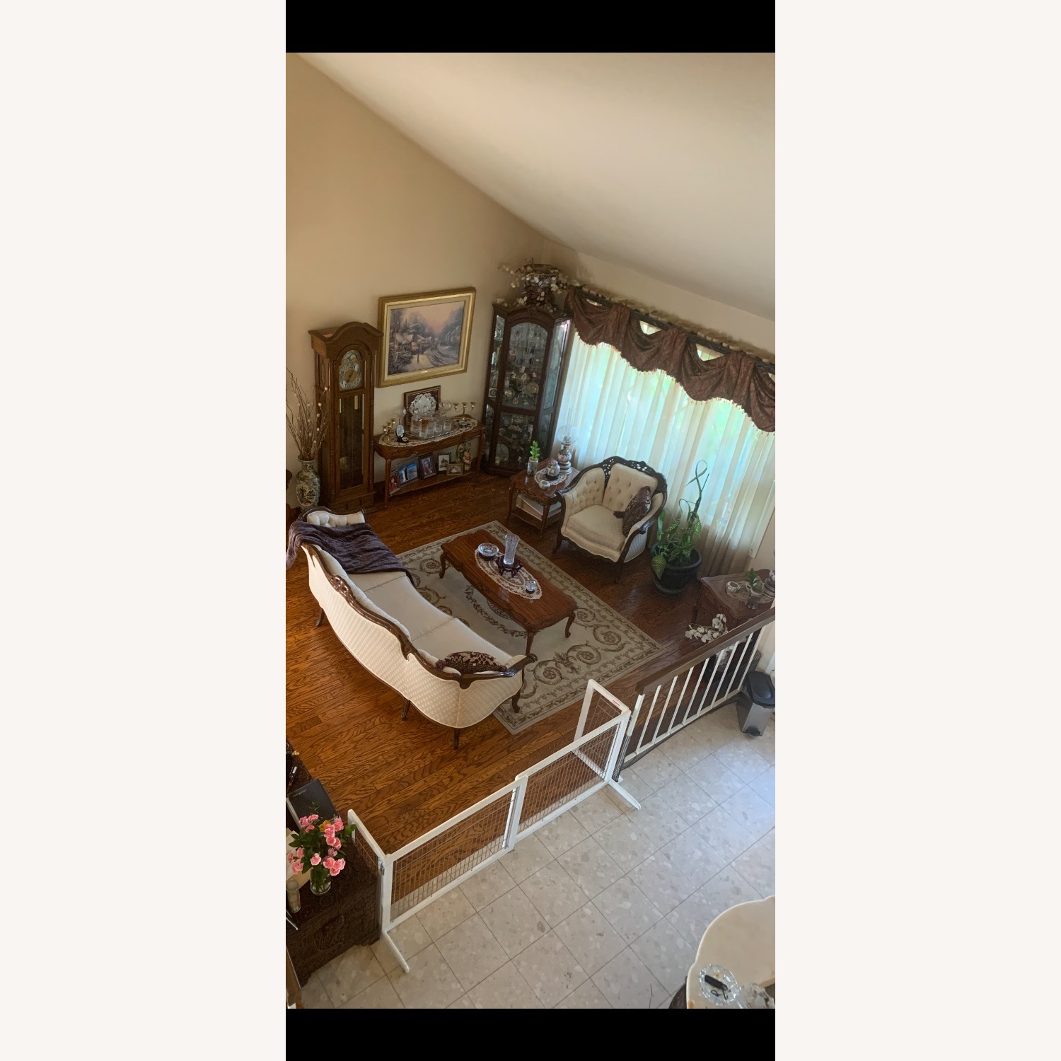 Antique Natural Fabric 3+ Seater Sofa - image-3