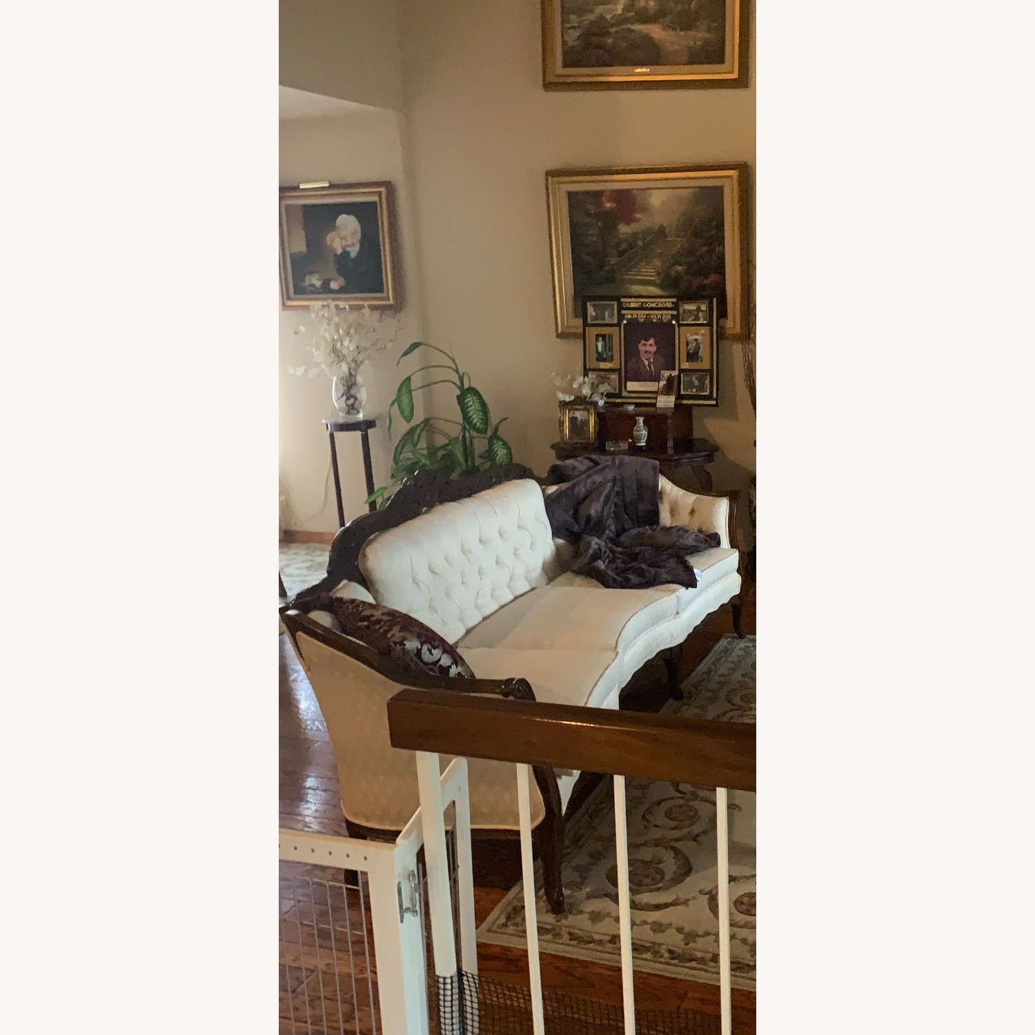 Antique Natural Fabric 3+ Seater Sofa - image-1