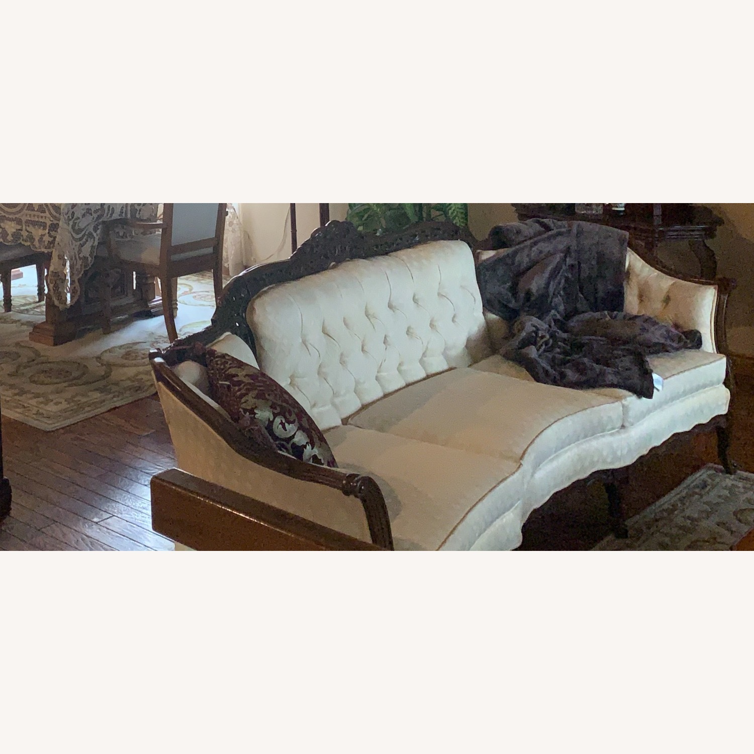 Antique Natural Fabric 3+ Seater Sofa - image-2