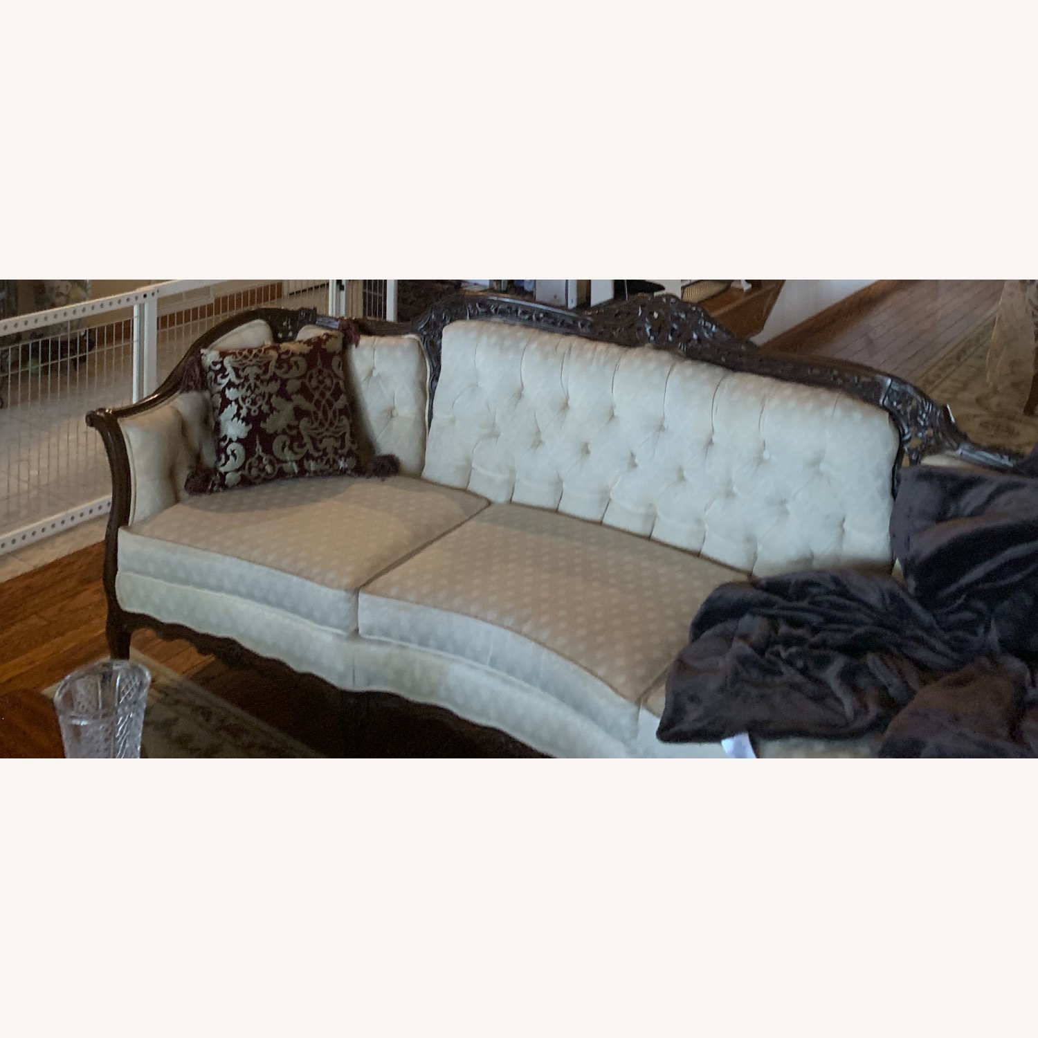 Antique Natural Fabric 3+ Seater Sofa - image-4