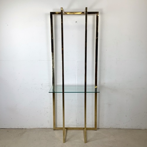 Used Vintage Modern Brass and Glass Display Shelf for sale on AptDeco