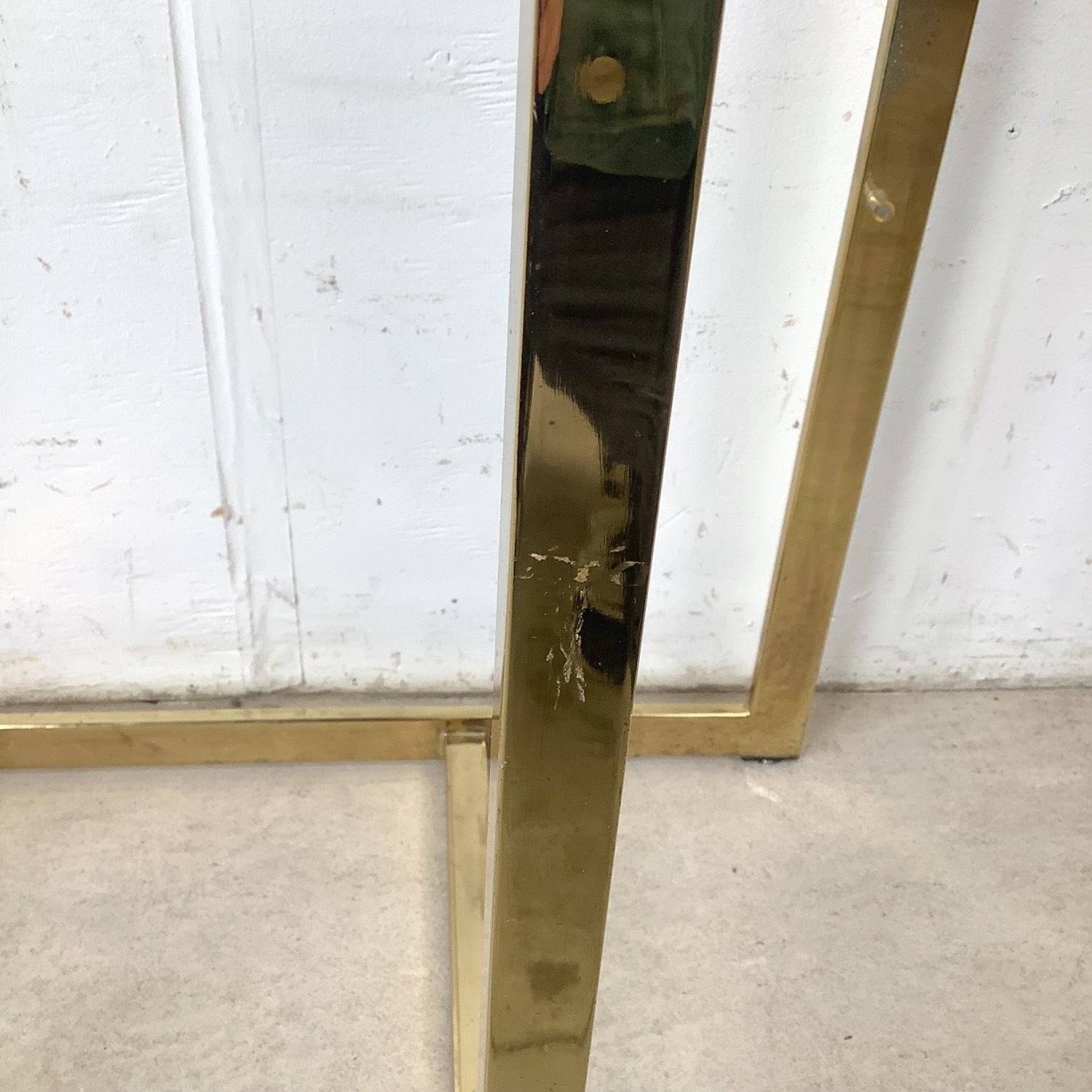 Vintage Modern Brass and Glass Display Shelf - image-18