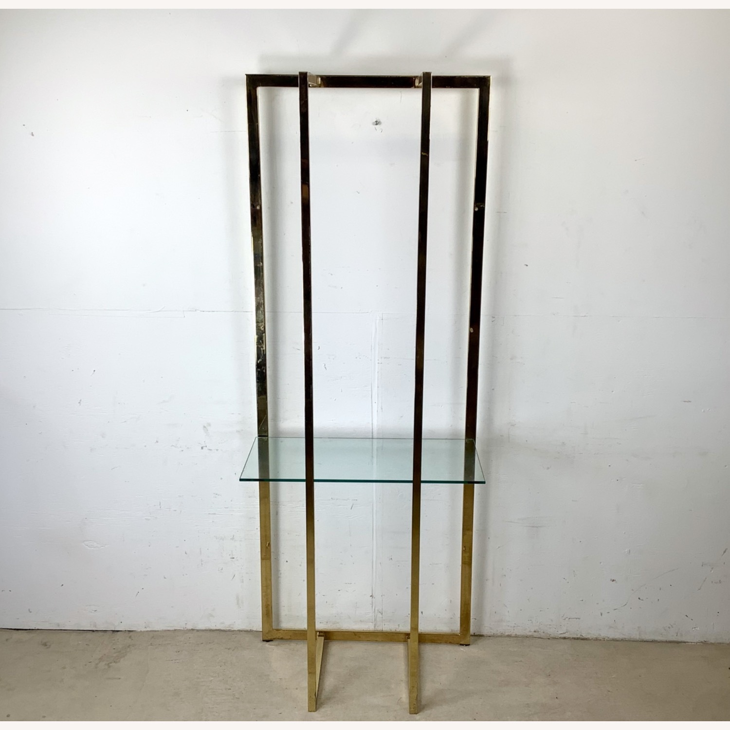 Vintage Modern Brass and Glass Display Shelf - image-20