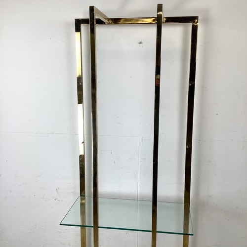 Used Vintage Modern Brass and Glass Display Shelf for sale on AptDeco