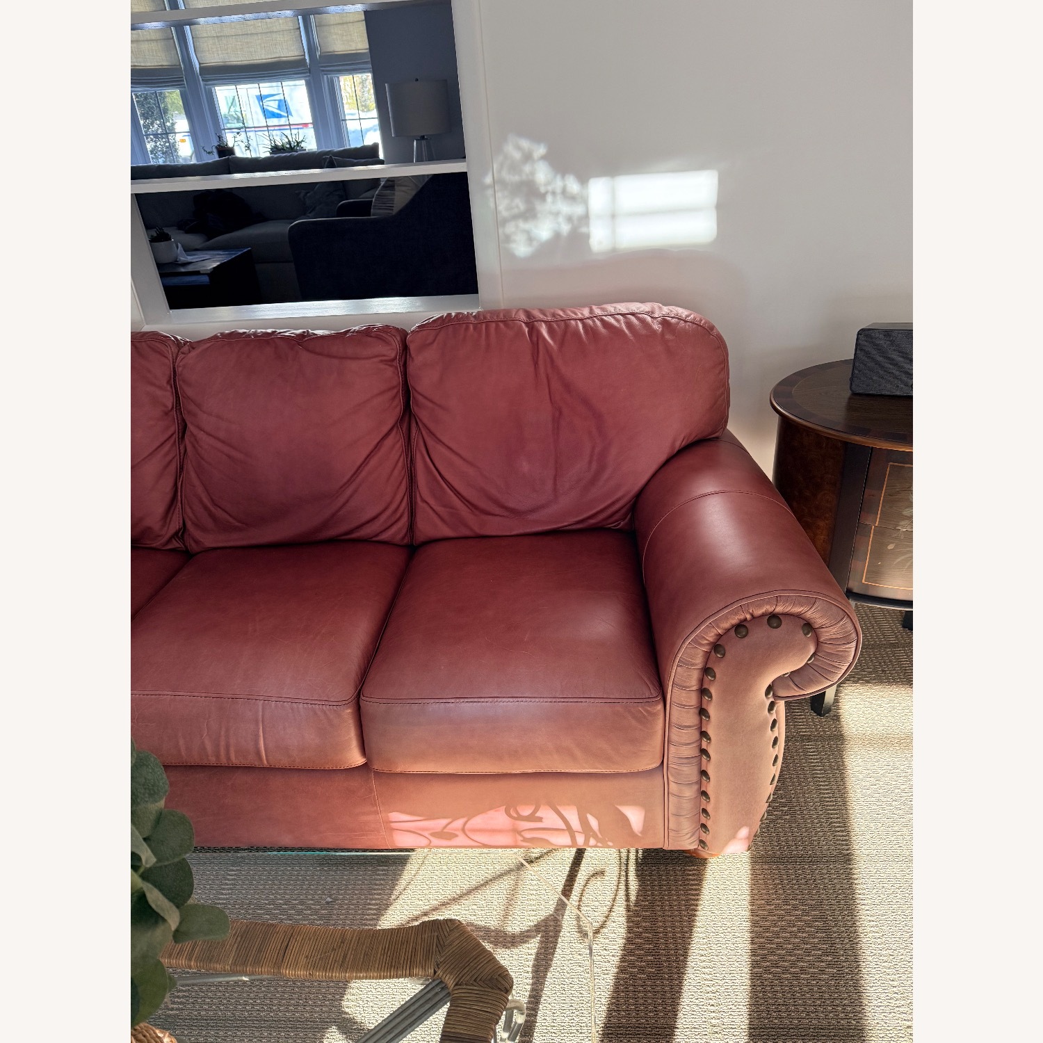 Red Leather Sofa - image-2