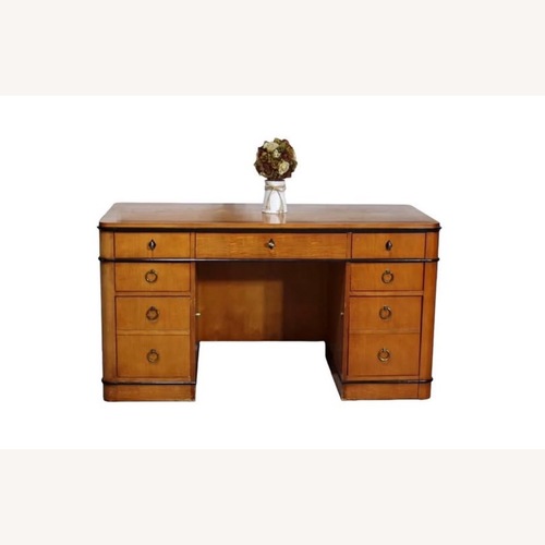 Used Vintage/Antique Orange Wood Desk for sale on AptDeco