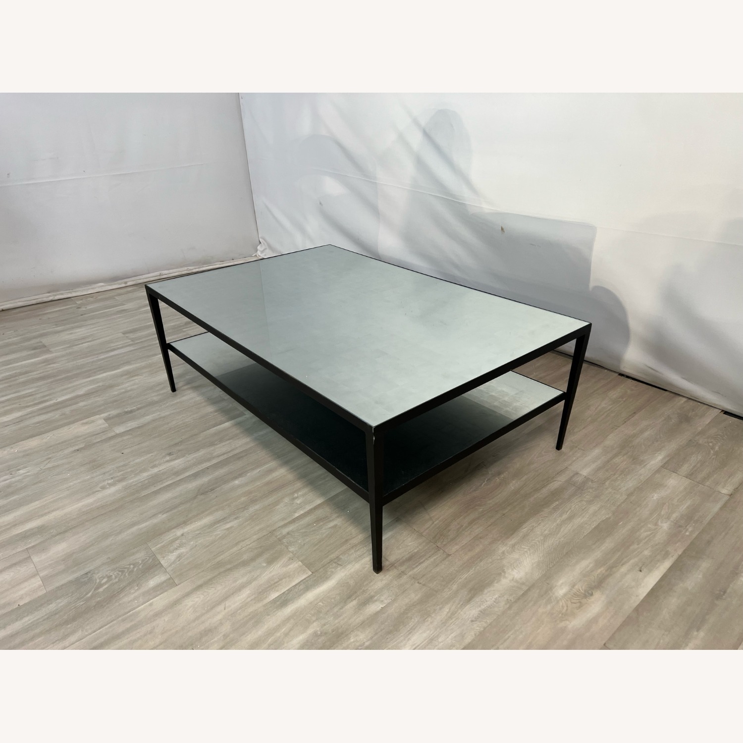 Vintage Iron and Glass Coffee Table - image-1