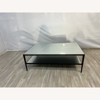 Vintage Iron and Glass Coffee Table