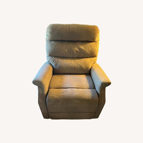 Used Upholstered Lift Assist Power Recliner Tan/Beige for sale on AptDeco