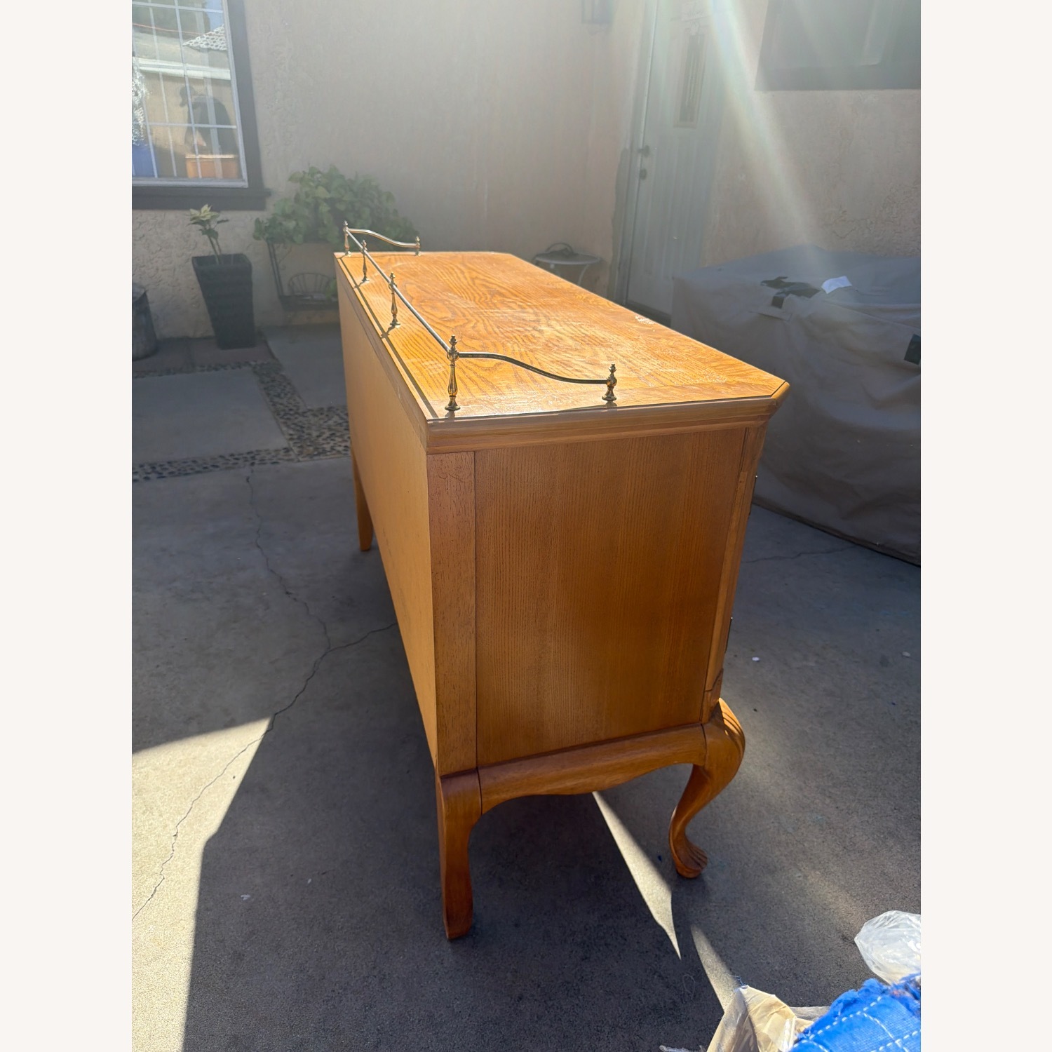 Vintage/Antique Light Brown Media Storage - image-1