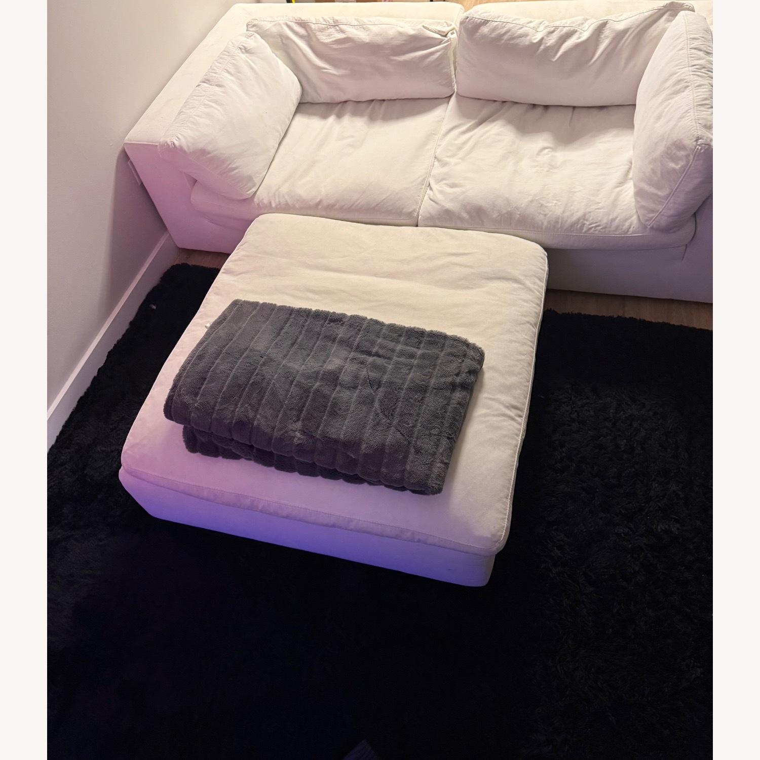 Modani White Fabric 3+ Piece Sectional - image-1